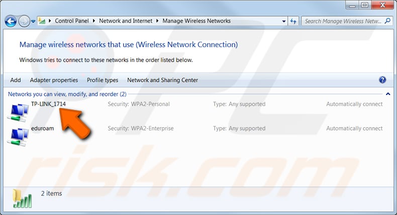 trouver le mot de passe wi-fi d'un réseau que vous avez précédemment connecté dans Windows 7 étape 3
