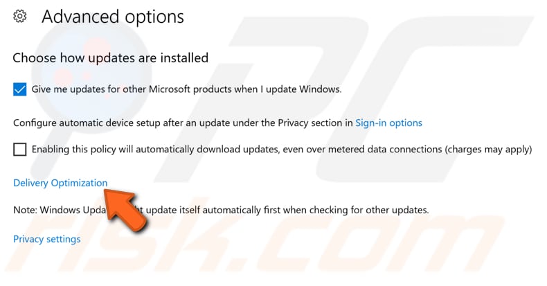 désactiver la fonction d'égal à égal de Windows Update étape 3