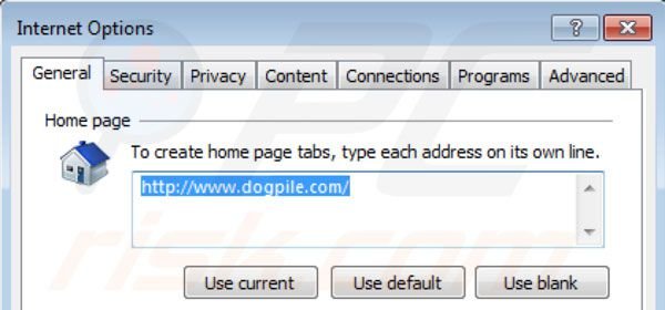 Suppression de la page d'accueil de Dogpile dans Intenret Explorer 