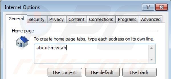 Suppression de la page d'accueil de Hometab dans Internet Explorer 