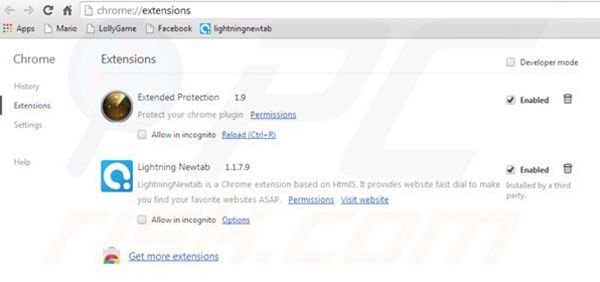Suppression des extensions des plug ins reliés à nationzoom.com dans Google Chrome
