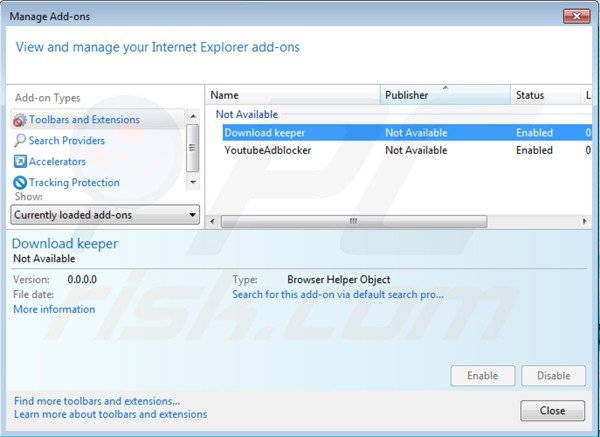Suppression de l'application safeweb dans Internet Explorer étape 2
