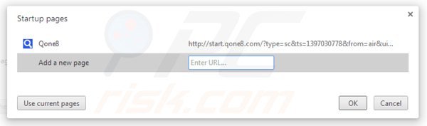 Suppression de la page d'accueil de start.qone8.com dans Google Chrome 