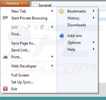 Suppression de l'ajout saveneto dans Mozilla Firefox étape 1