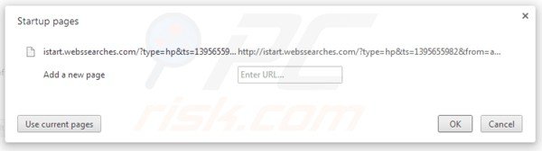 Suppression de la page d'accueil d'istart.webssearches.com dans Google Chrome