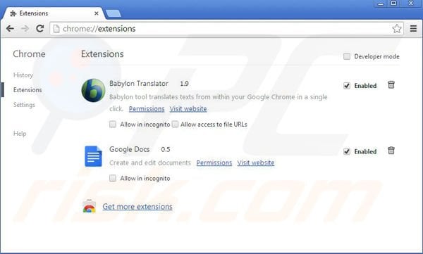 Suppression des extensions reliées à Max-start.com dans Google Chrome 