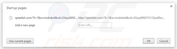 Suppression de la page d'accueil de speedial.com dans Google Chrome 