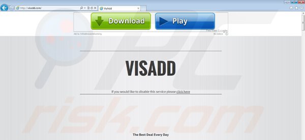 Redirection de today's best online deals vers le site web visadd.com 