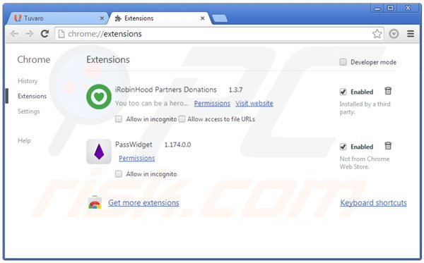 Suppression des extensions reliées à www-search.net dans Google Chrome 
