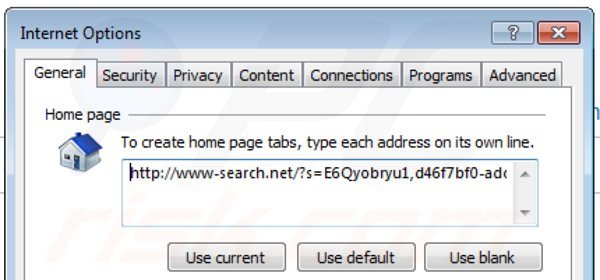 Suppression de la page d'accueil de www-search.net dans Internet Explorer 
