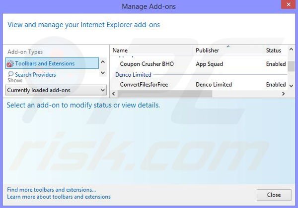 Suppression des publicités foxydeal dans Internet Explorer étape 2