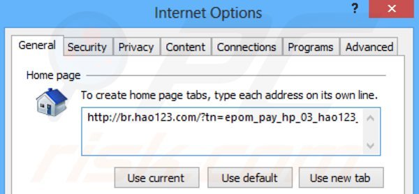 Suppression de la page d'accueil d'hao123.com dans Internet Explorer 