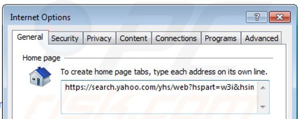 Suppression de la page d'accueil de keepmysettingsx dans Internet Explorer 