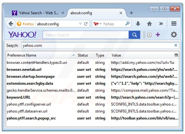 Suppression du moteur de recherche par défaut de keepmysettingsx dans Mozilla Firefox 