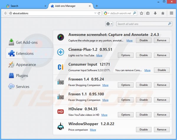 Suppression des publicités smartweb dans Mozilla Firefox étape 2