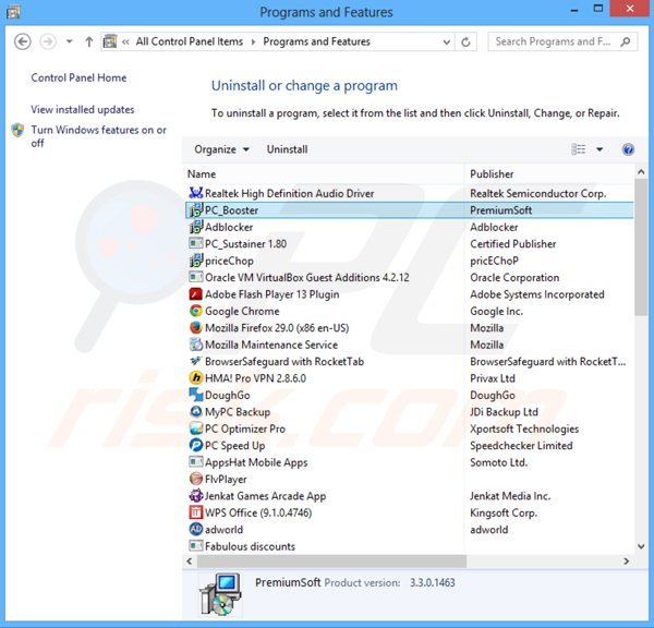 Désinstallation du pirate de navigateur websearch.fixsearch.info via le Panneau de Configuration
