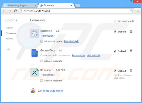 Suppression des publicités information dans Google Chrome étape 2