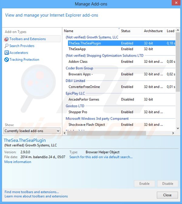 Suppression du logiciel de publicité relié à LookThisUp dans Internet Explorer étape 2