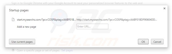 Suppression de la page d'accueil de start.mysearchs.com dans Google Chrome 