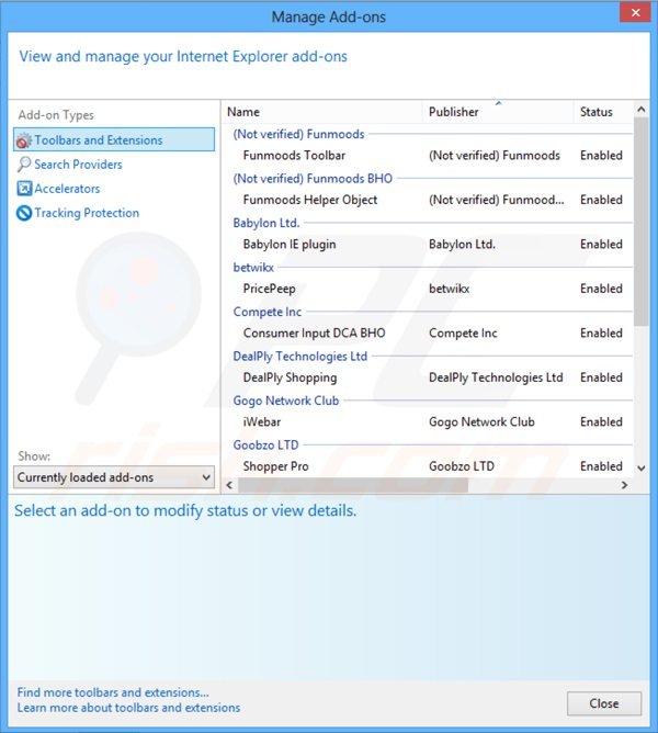 Suppression des extensions de la barre d'outils mysearchs dans Internet Explorer 