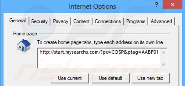Suppression de la page d'accueil start.mysearchs.com dans Internet Explorer