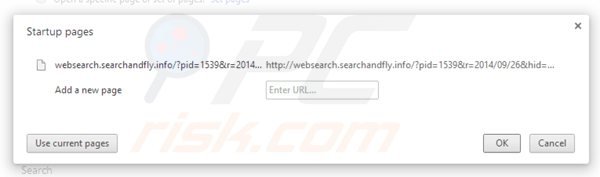 Suppression de la page d'accueil de websearch.searchandfly.info dans Google Chrome 