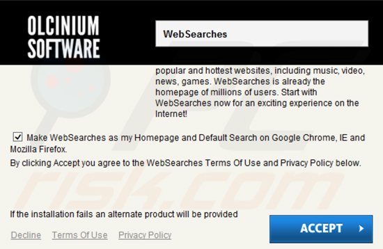 Installateur du pirate de navigateur websearch.searchandfly.info échantillon 1
