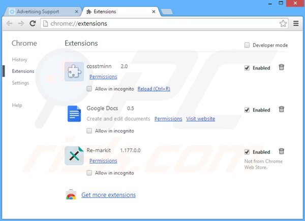 Suppression du logiciel de publicité relié à web bar dans Google Chrome étape 2