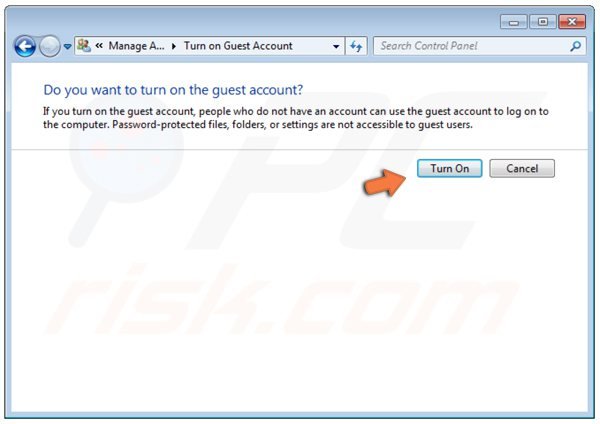 Activer el compte invité dans Windows 7 