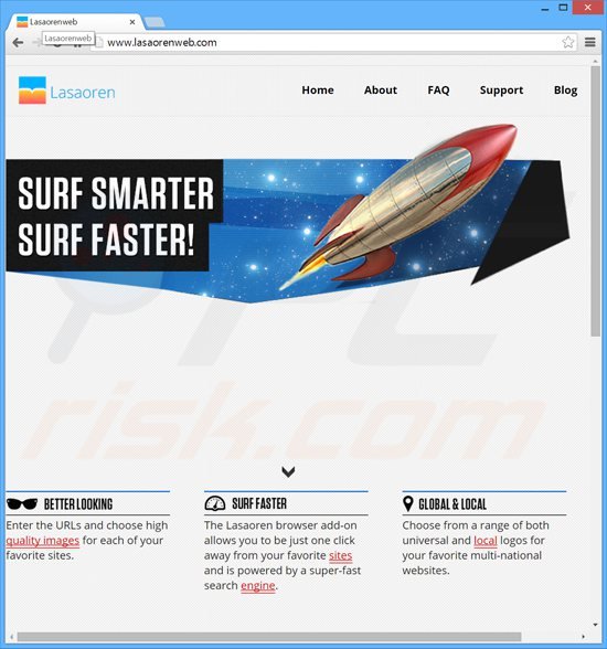 Site web faisant la publicité du pirate de navigateur lasaoren.com 