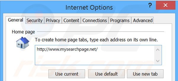 Suppression de la page d'accueil de mysearchpage.net dans Internet Explorer 
