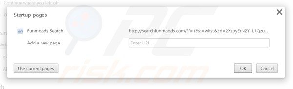 Suppression de la page d'accueil de funmoods dans Google Chrome