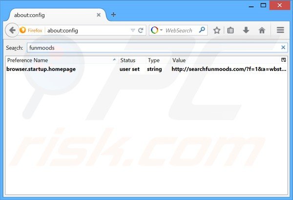 Suppression du moteur de recherche par défaut de searchfunmoods.com dans Mozilla Firefox 