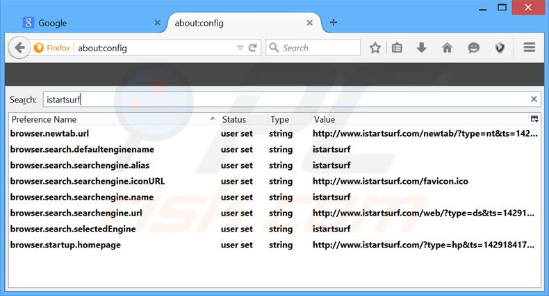 Suppression du moteur de recherche Internet par défaut relié à xtab dans Mozilla Firefox