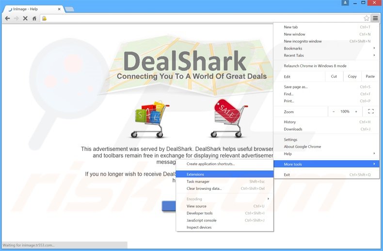 Suppression des publicités DealShark dans Google Chrome étape 1