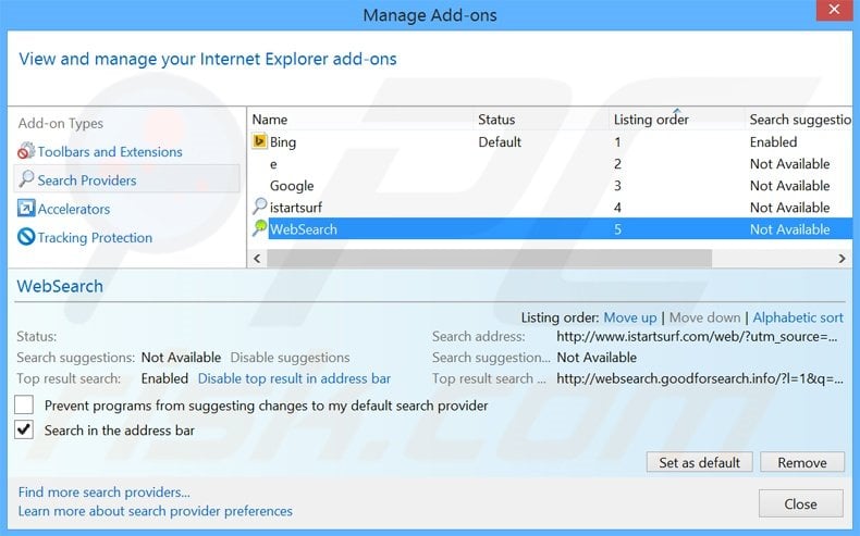 Suppression du moteur de recherche par défaut de netmahal.com dans Internet Explorer 
