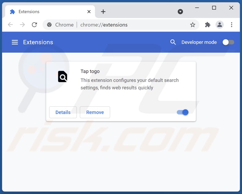 Suppression des extensions Google Chrome liées à togosearching.com