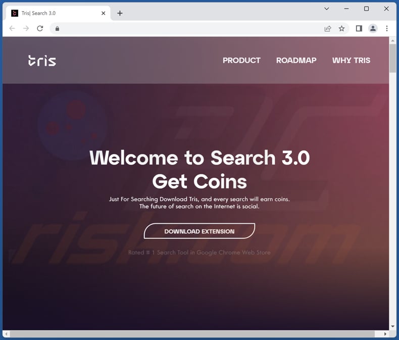 Website used to promote Search New Tab browser hijacker