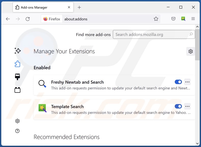 Suppression des extensions Mozilla Firefox liées à searchparrot.world