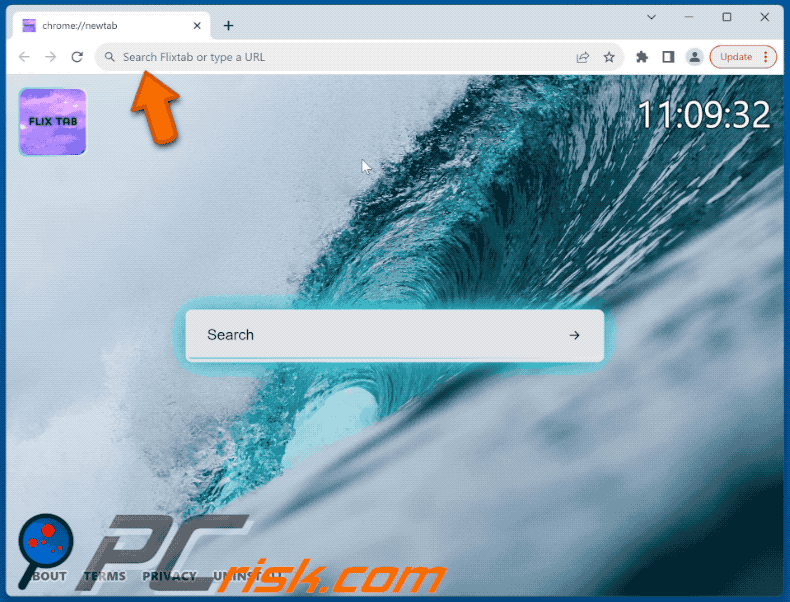 Flixtab browser hijacker flixtab.com redirige vers bing.com