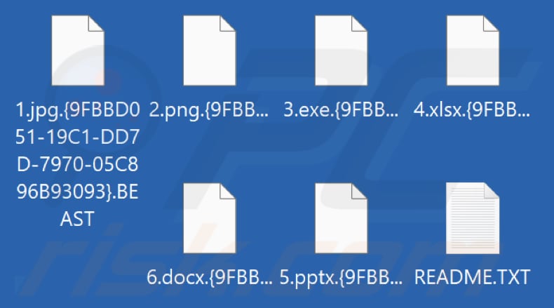 Fichiers cryptés par le ransomware Beast (extension .BEAST)
