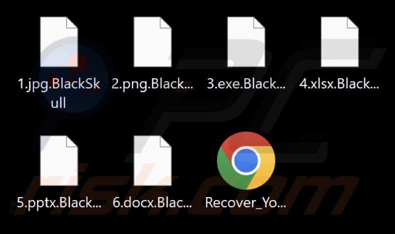 Fichiers cryptés par le ransomware BlackSkull (extension .BlackSkull)