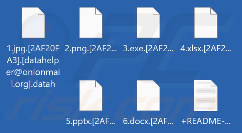 Fichiers cryptés par le ransomware Datah (extension .datah)
