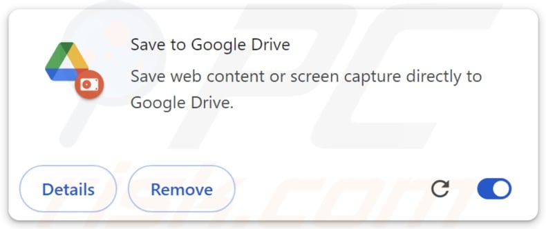 Faux Save to Google Drive extension de navigateur