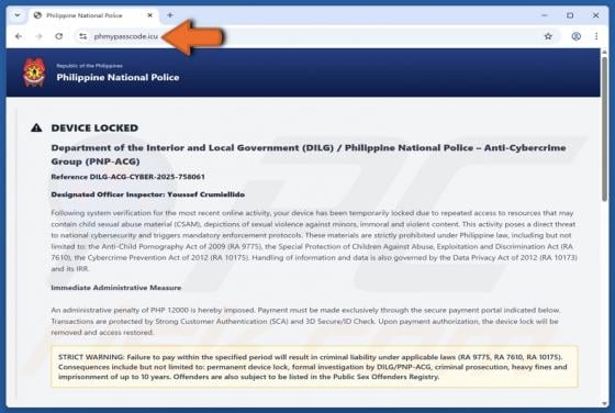 Device Locked Due To Access To Illegal Content Arnaque