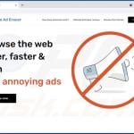 Site Web faisant la promotion du logiciel publicitaire Ultimate Ad Eraser (exemple 1)