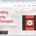 Site Web faisant la promotion d'une extension de navigateur de cookie stuffing (Netflix Party) 1