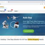 Site Web faisant la promotion d'une extension de navigateur contenant des cookies (AutoBuy Flash Sales, Deals et Coupons)