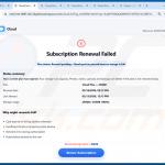 Fausse page d'avertissement cloud Cloud Subscription Paused (exemple 2)