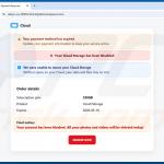 Fausse page d'avertissement cloud Cloud Subscription Paused